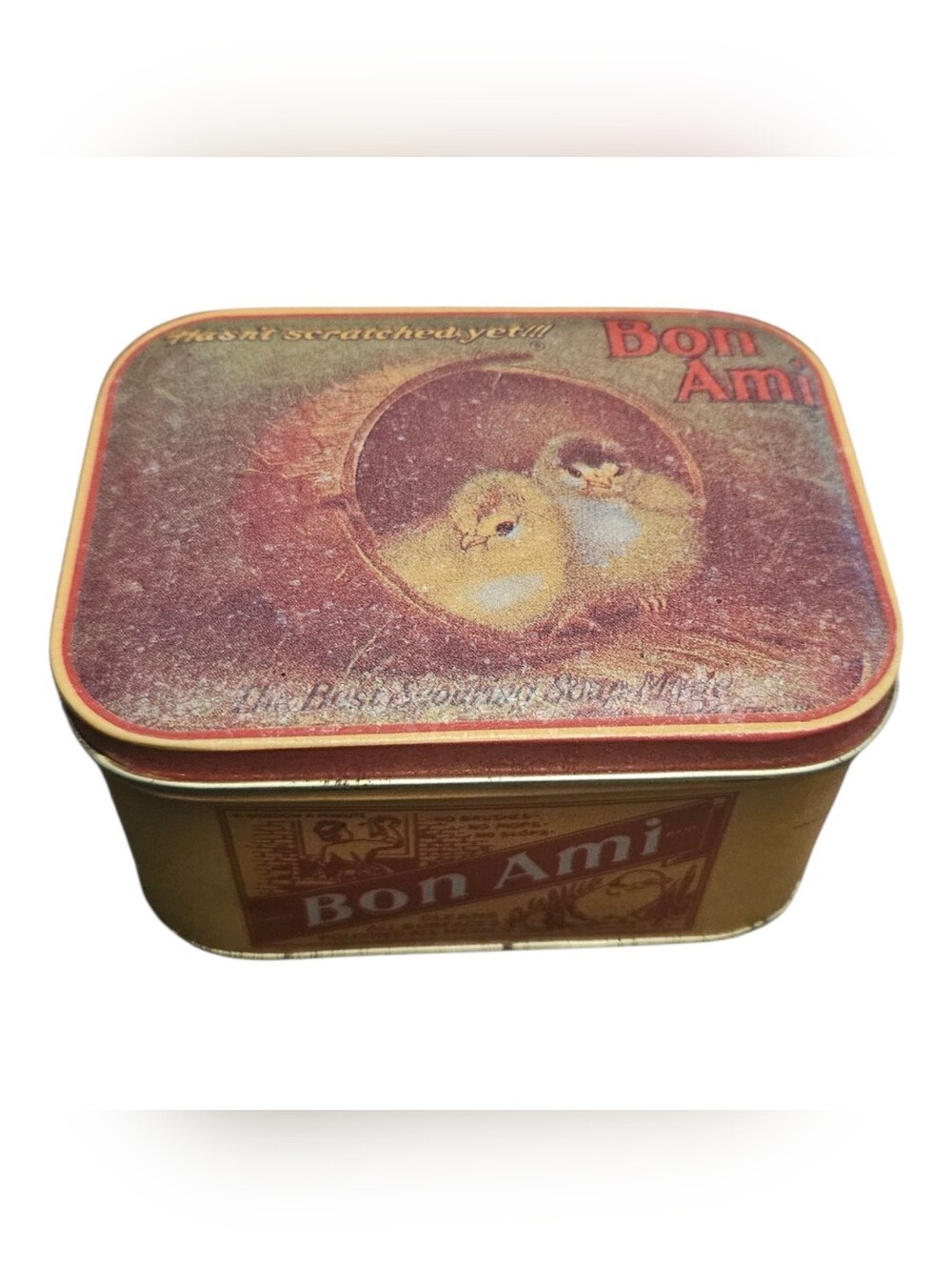Vintage Bon Ami Scouring Soap  Advertising Tin Chicks Farmhouse Country